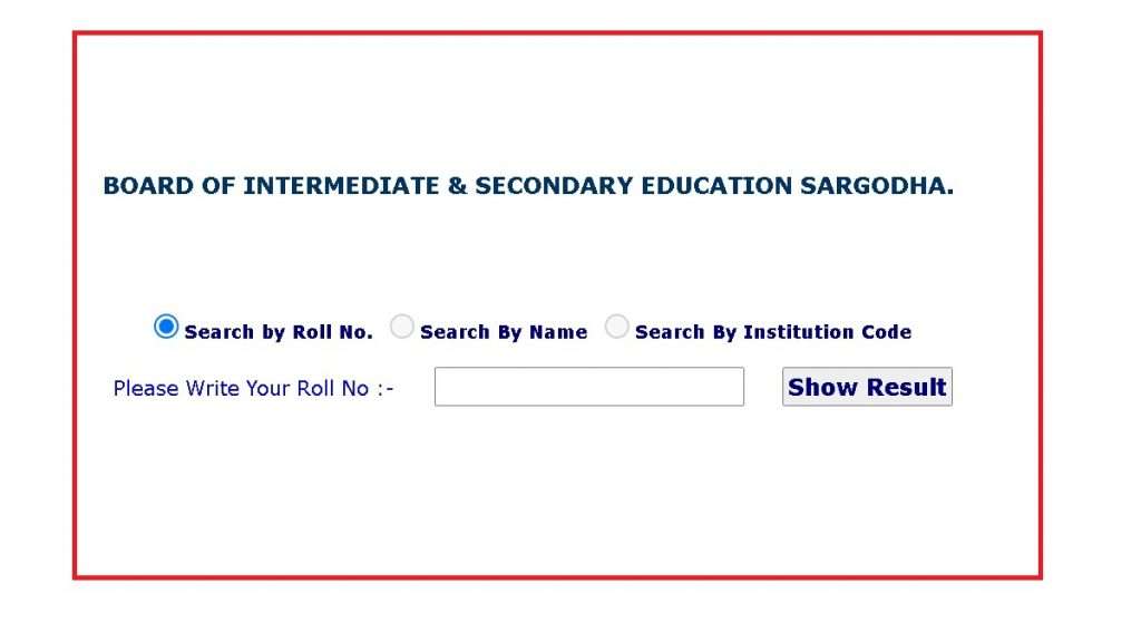 1st year result 2023 BISE Sargodha Board