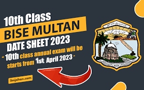 10th Class Date Sheet 2023 Multan Board