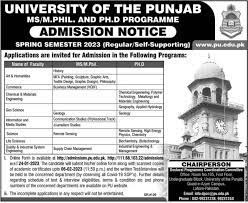 University of the Punjab Admission 2023